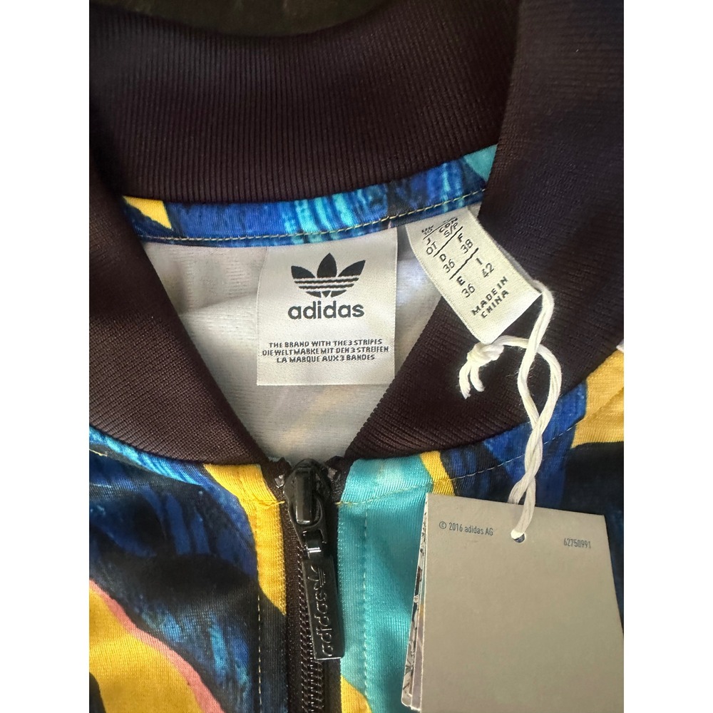 Adidas Originals Farm Rio Tropical Leaf Track Jacket Yellow Blue Womens Small